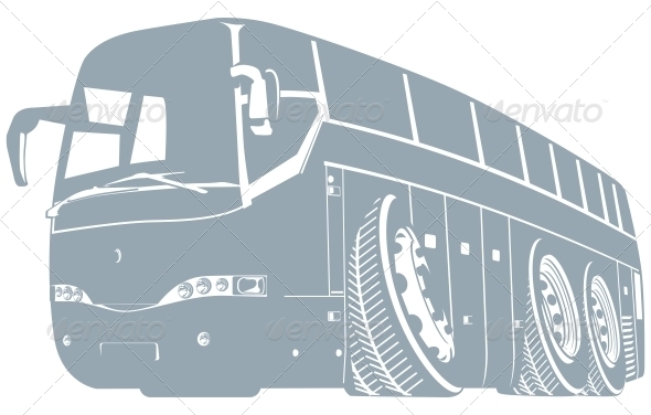 Vector Cartoon Bus - Travel Conceptual