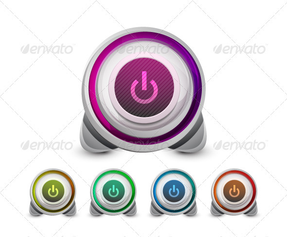 Vector Power Buttons - Computers Technology