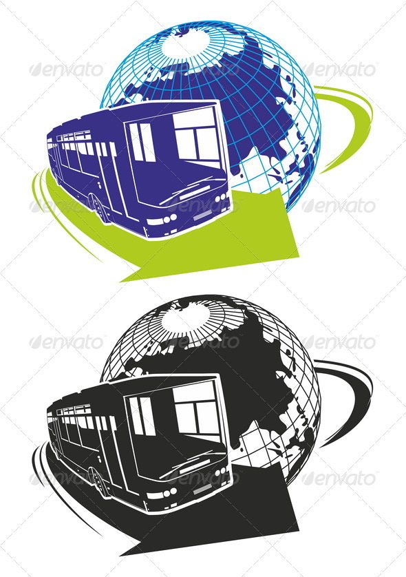 Vector Tour Bus as a Logo - Travel Conceptual