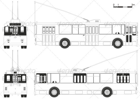 Vector Trolleybus - Man-made Objects Objects