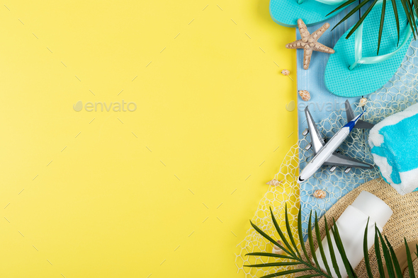 Vacation concept beach accessories - Stock Photo - Images