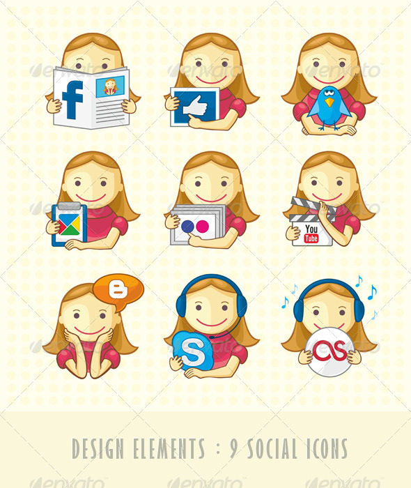 Design Elements - Set Of Social Icons