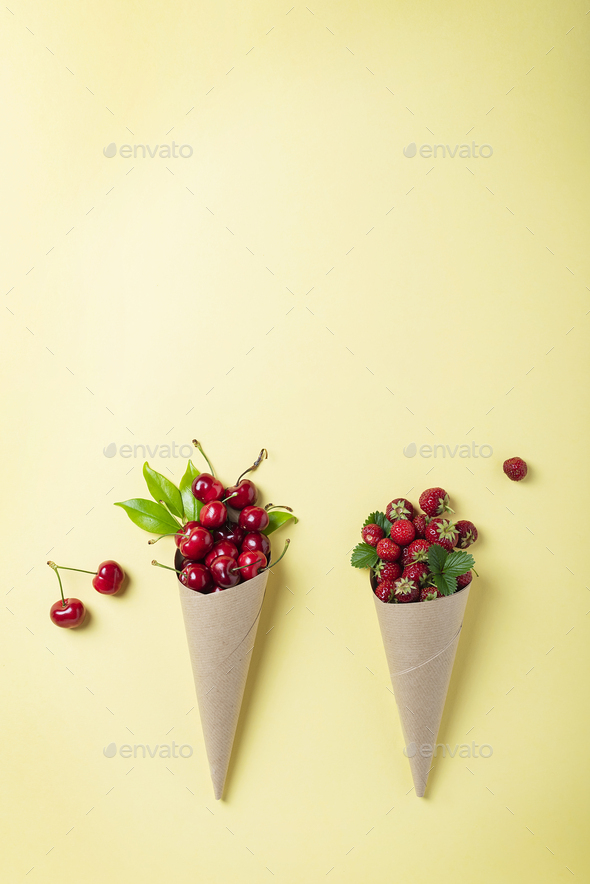 Strawberry and cherry - Stock Photo - Images