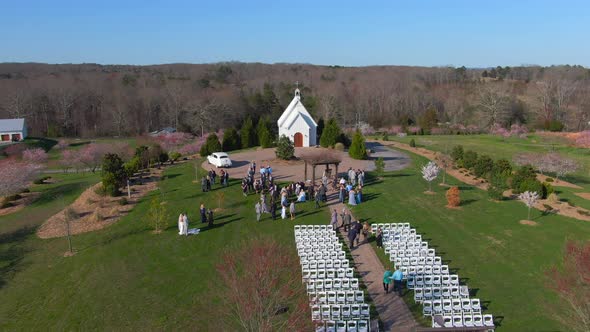 Outdoor Wedding Ceremony Aerial 4K alt