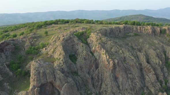 Aerial View On Volcanic Mountain In Madzharovo alt