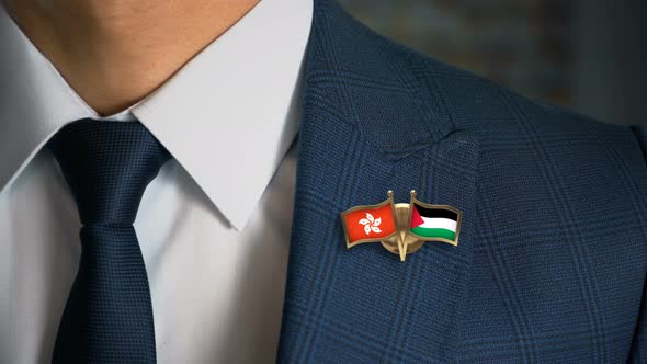 Businessman Friend Flags Pin Hong Kong Palestine alt