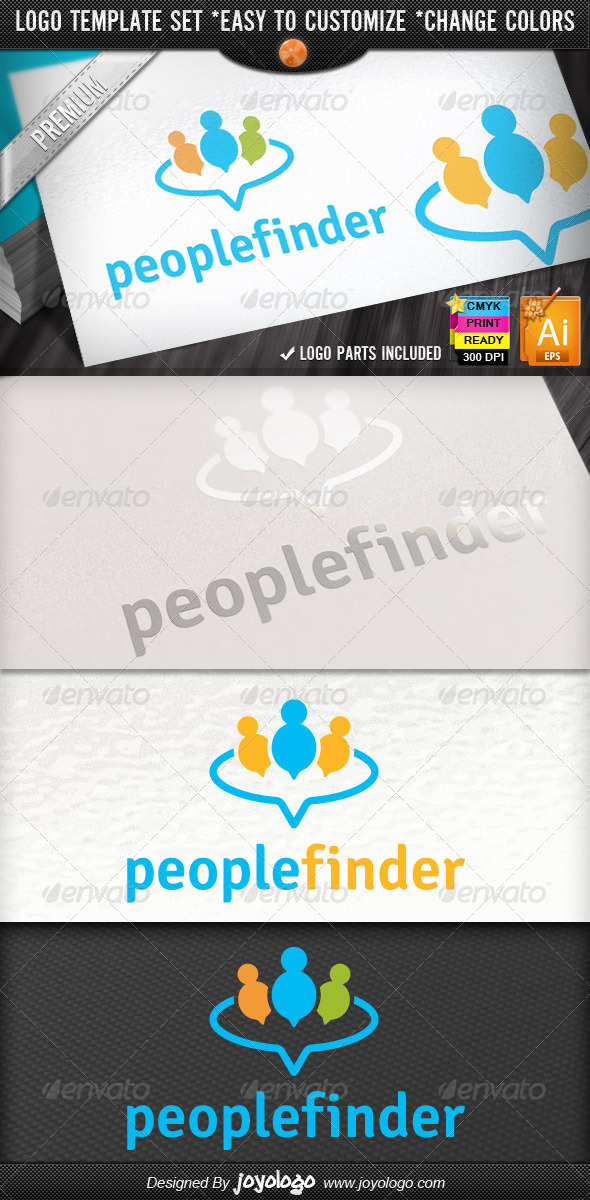 Circle Applications Social Chat People Finder Logo - Humans Logo Templates