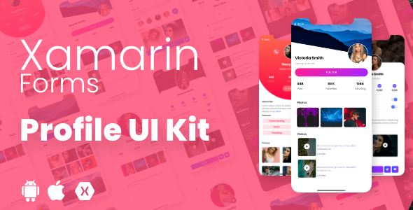 Profile Page UI Kit Xamarin Forms ( Android & iOS )