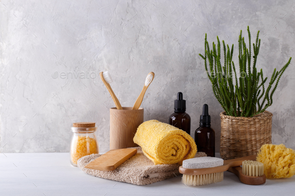 Zero waste bathroom items - Stock Photo - Images