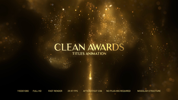 Golden Particles Award Titles Titles template preview