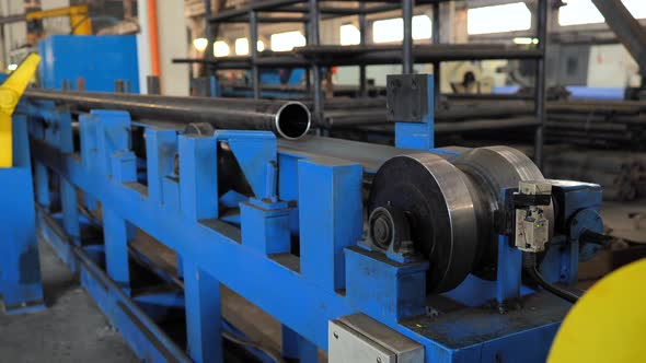 Rolling forming rolls metal works on manufacture of pipes. 