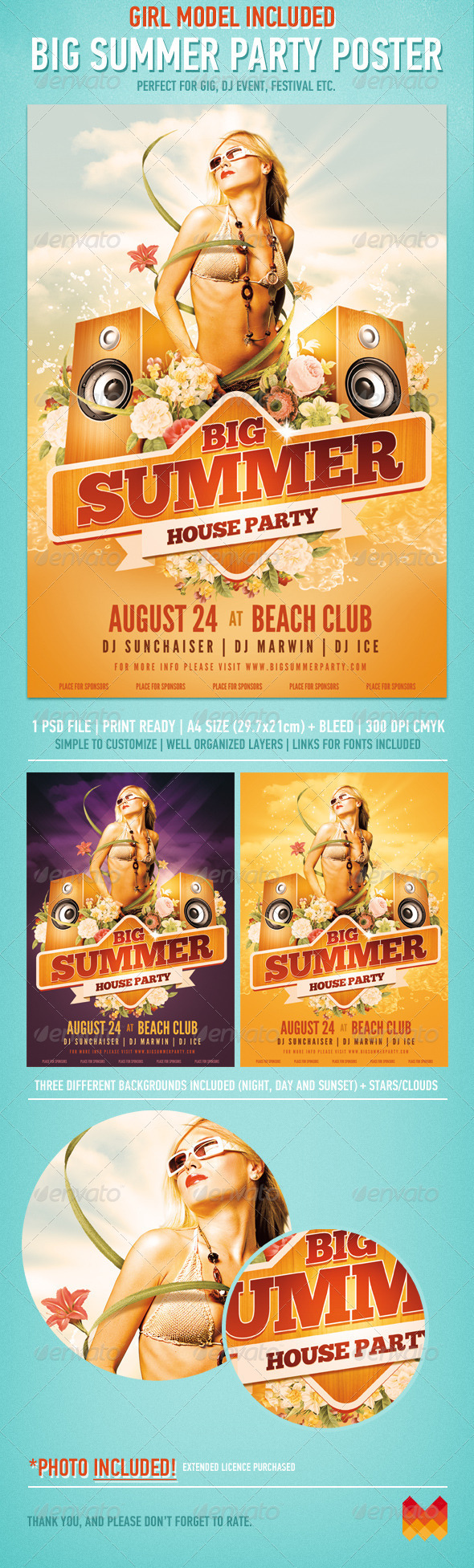 Big Summer Party Poster - Events Flyers
