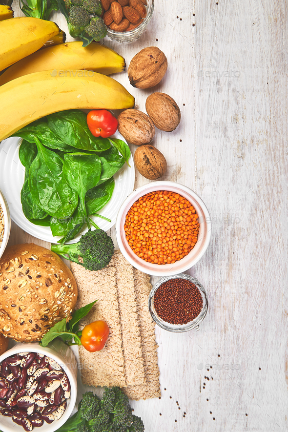Set of high dietary fibre health food product concept - Stock Photo - Images