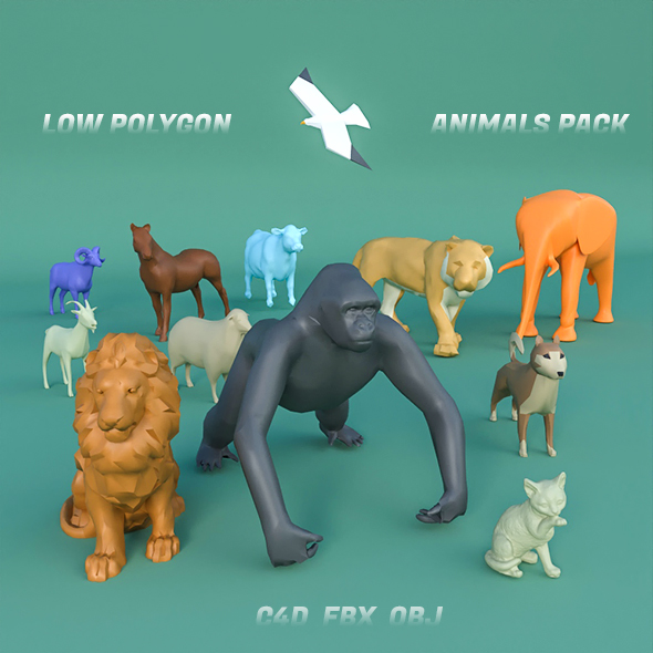 Lowpoly Animals PACK - 3Docean 27005489