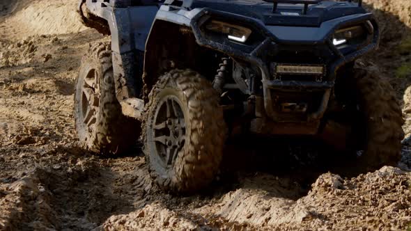 ATV Wheel In Mud