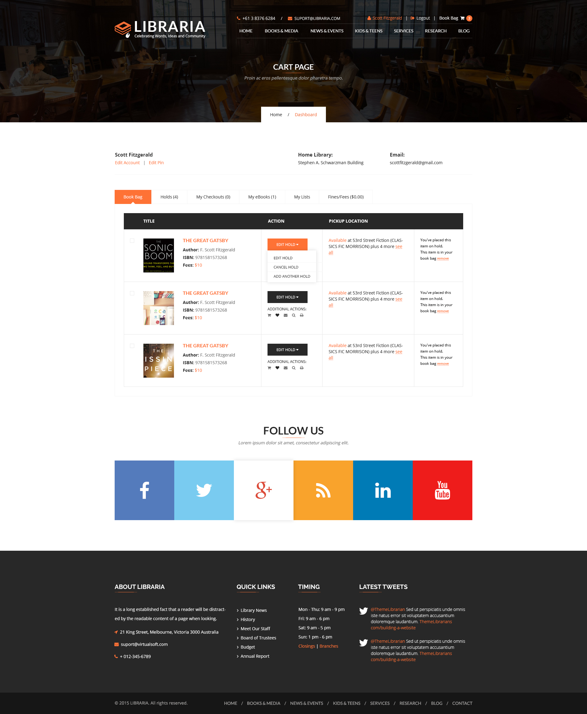 LIBRARIA – Online Library PSD Template by presstigers | ThemeForest