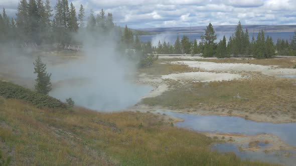 West Thumb Geyser Basin at Yellowstone National Park alt