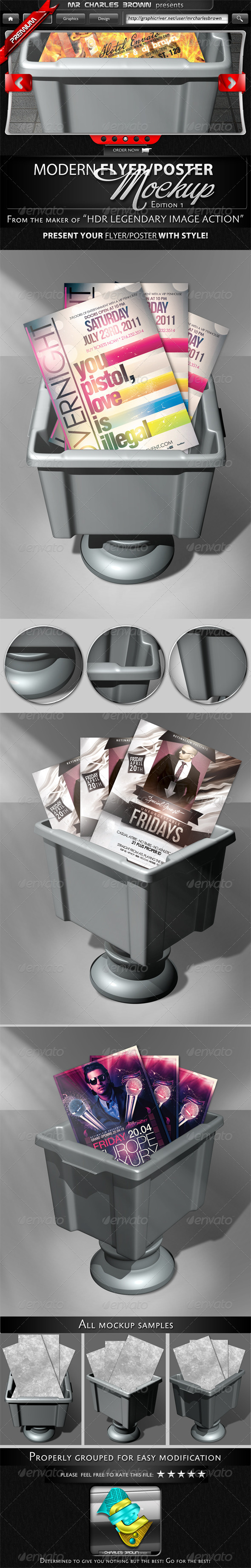 Modern 3D Flyer and Poster Mockup - Flyers Print