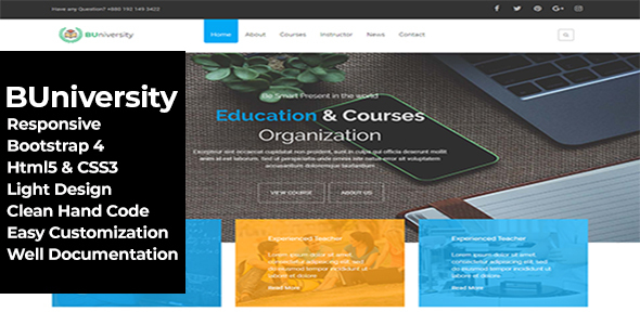 BUniversity One Page - ThemeForest 19715378
