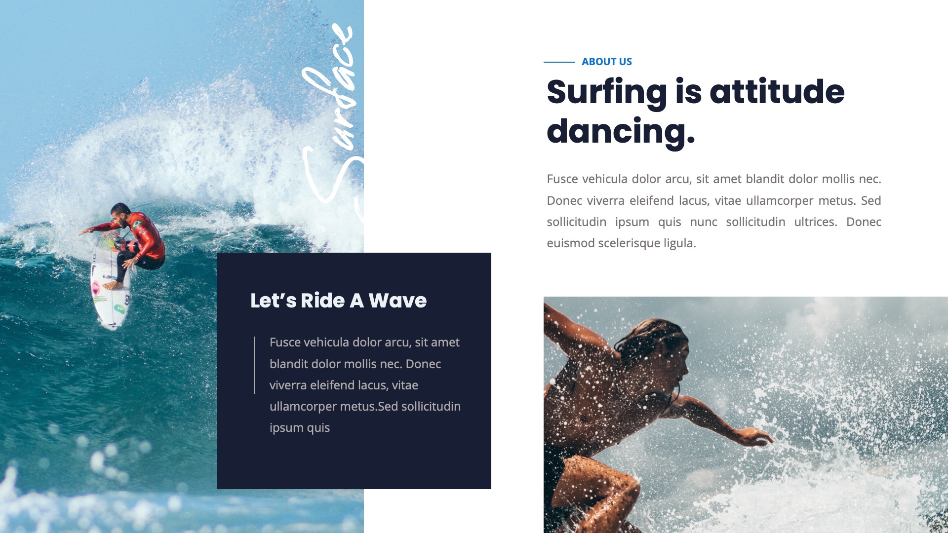 SURFACE Water Sport Keynote Template, Presentation Templates