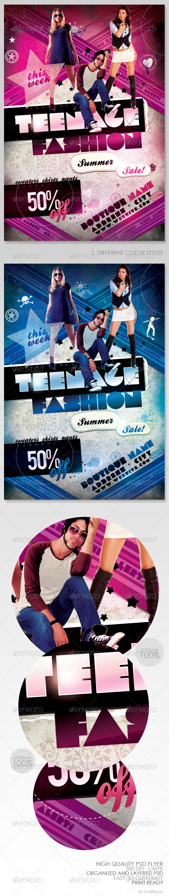 Teenage Fashion Flyer - Clubs & Parties Events