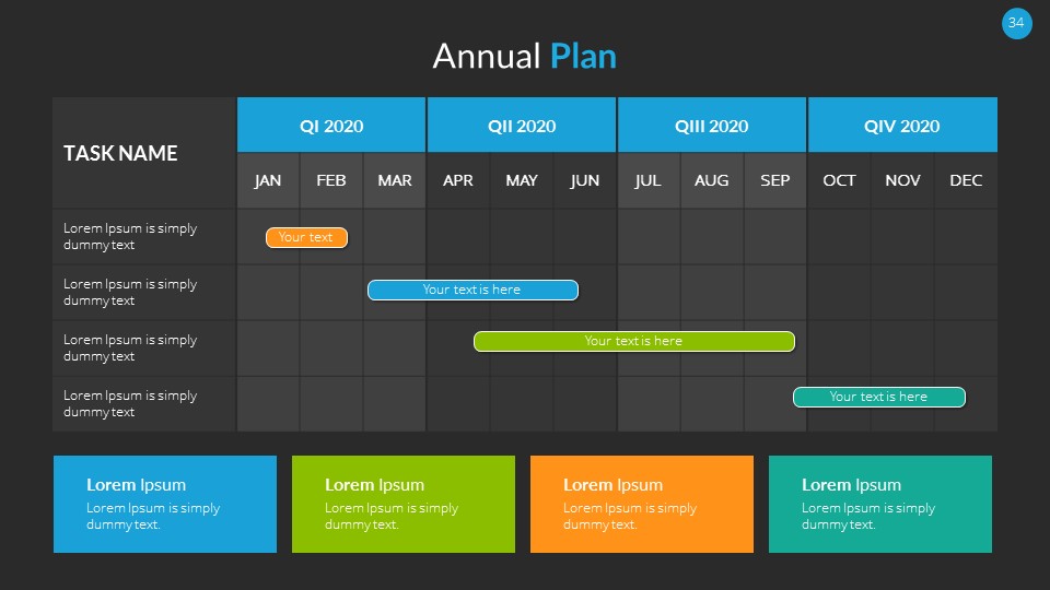 Gantt Chart PowerPoint Template by SanaNik | GraphicRiver