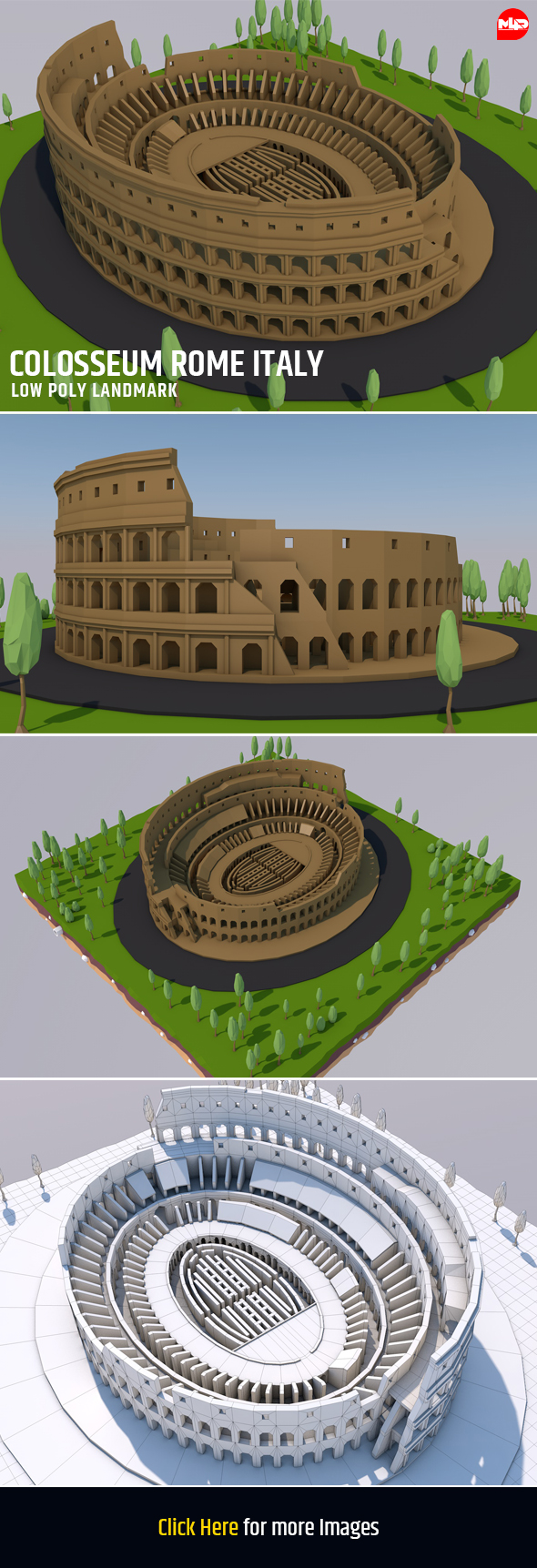 Low Poly Colosseum - 3Docean 27036163