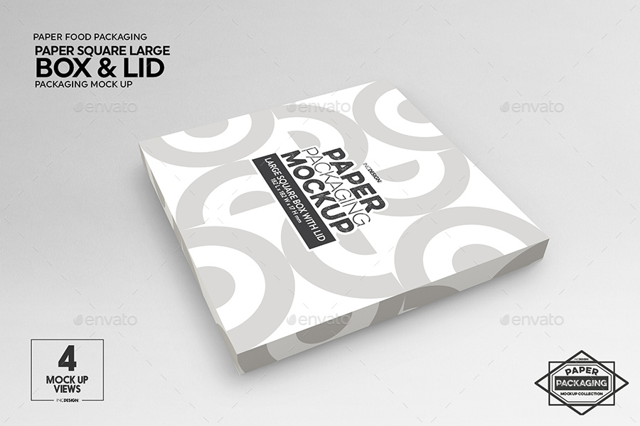 Download Large Square Paper Box and Lid Packaging Mockup by ...