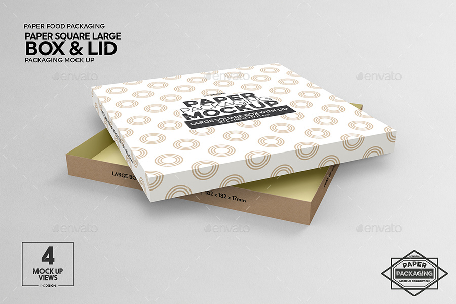 Download Large Square Paper Box and Lid Packaging Mockup by ...