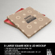 Paper XL Square Box and Lid Packaging Mockup