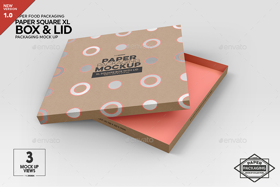 Download Paper XL Square Box and Lid Packaging Mockup by ...