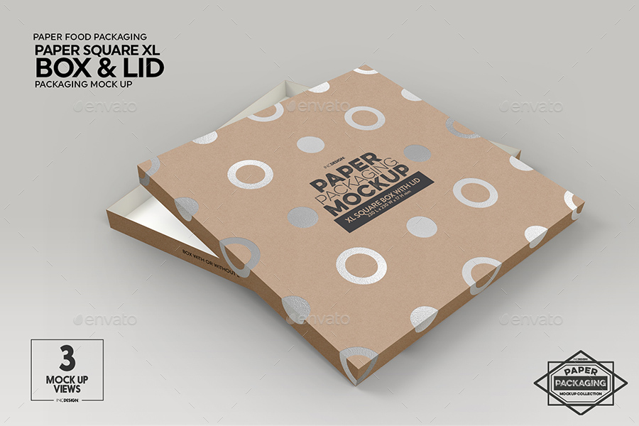 Download Paper XL Square Box and Lid Packaging Mockup by ...