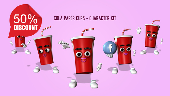 Cola Paper Cups - Character Kit