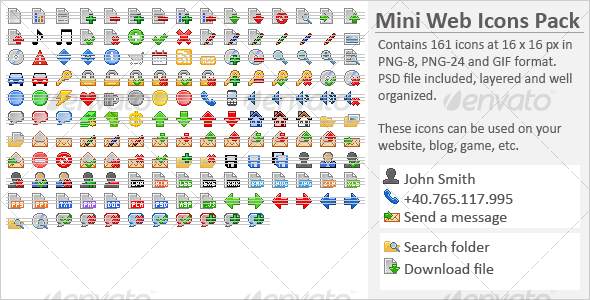 161 Mini Icons Pack - Web Icons