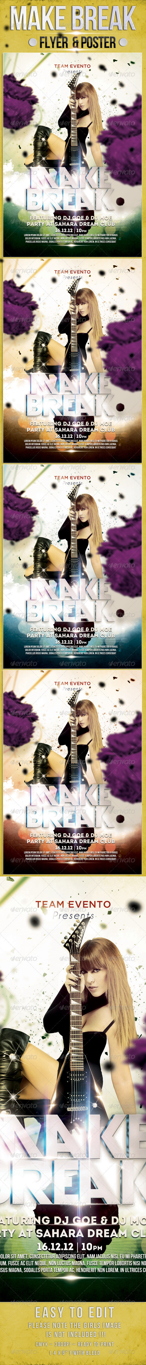 Make Break Party Flyer Template