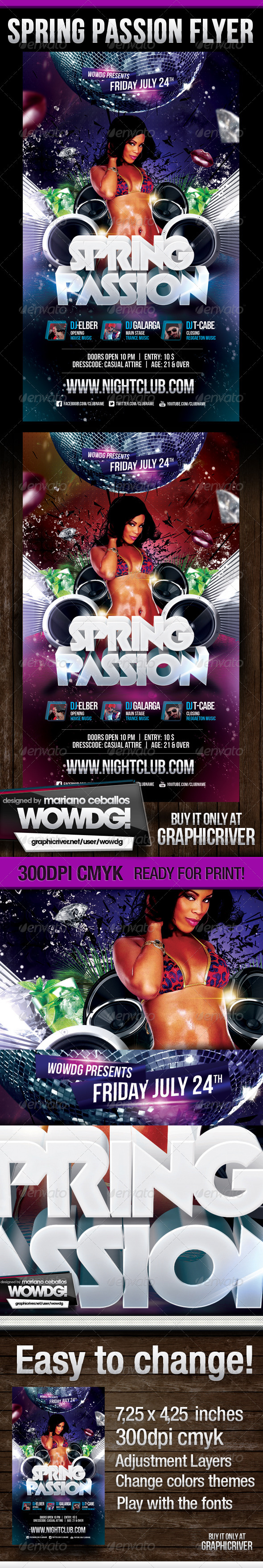 Spring Passion Party Flyer - Flyers Print Templates