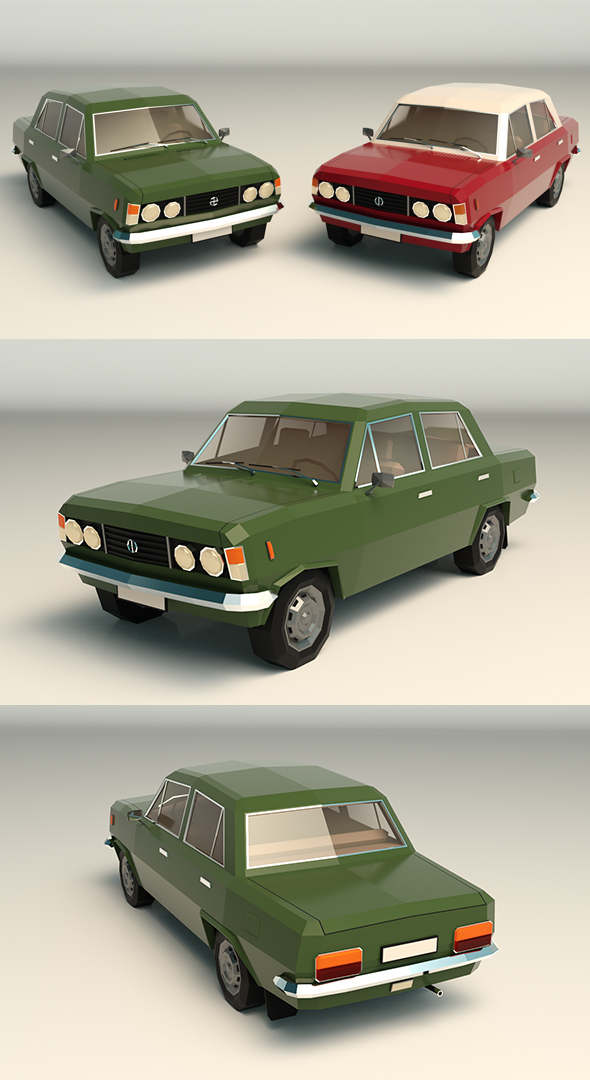 Low Poly Sedan - 3Docean 27044624