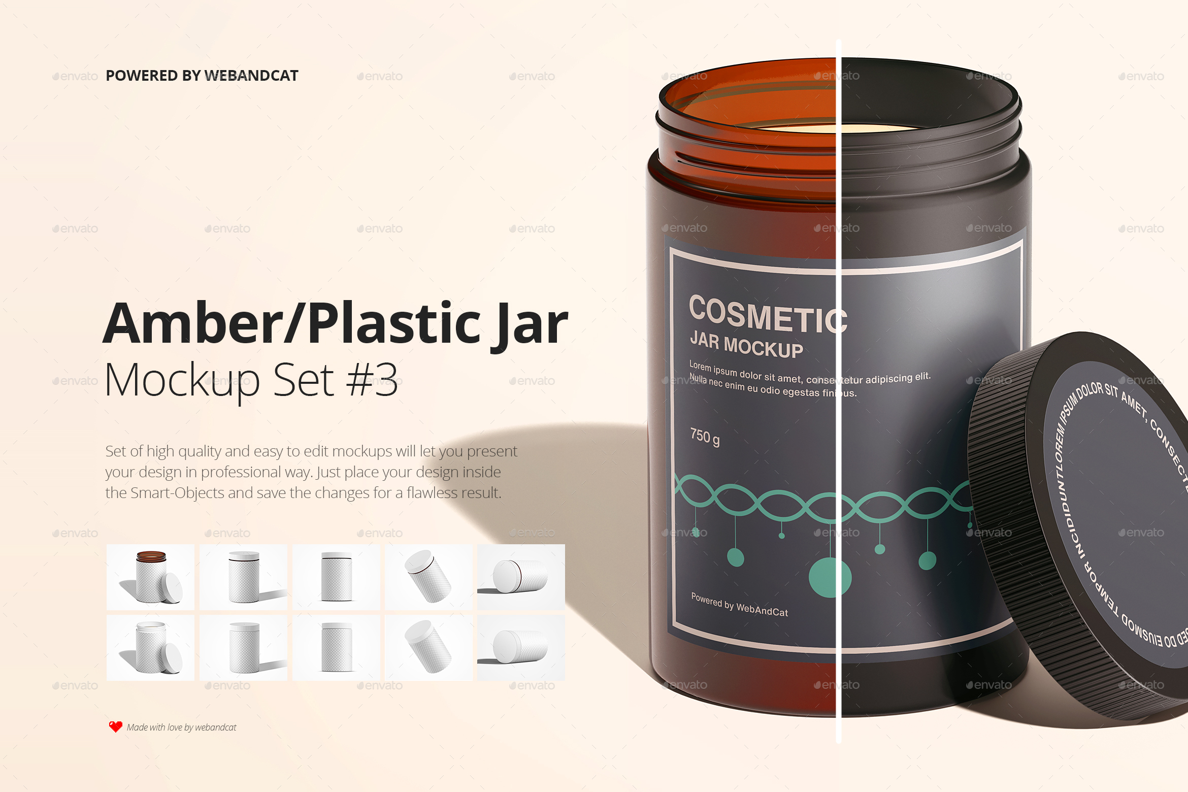 Download Amber Plastic Jar Mockup Set 3 By Webandcat Graphicriver