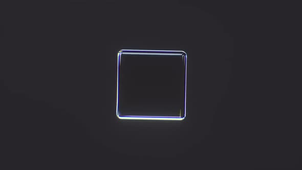 3d glass rotating cube