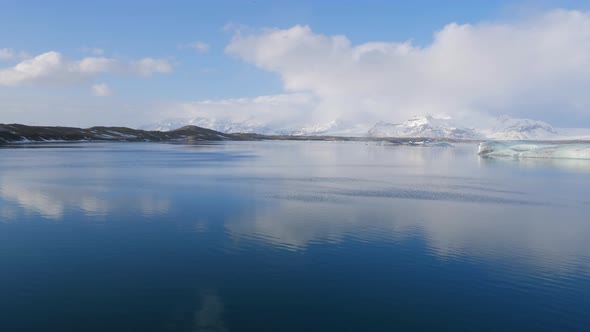 Glacier Lagoon In Winter Iceland