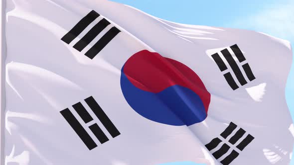 South_Korea Flag Looping Background