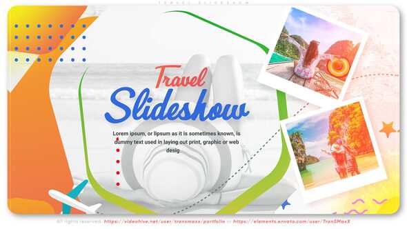 Travel Slideshow Video Displays template preview