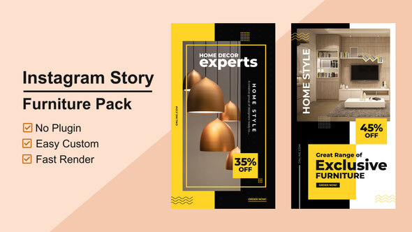 Furniture Instagram Stories V03 Video Displays template preview