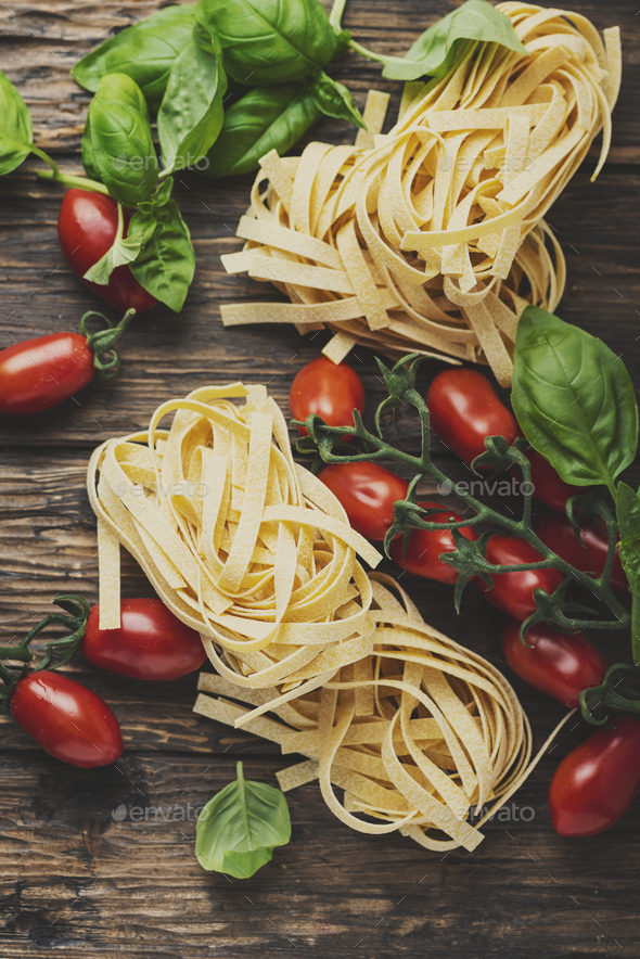 Traditional italian pasta fettuccine Stock Photo by OxanaDenezhkina