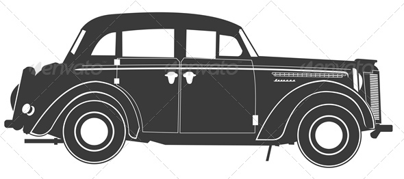 Vector Retro Car Silhouette - Man-made Objects Objects