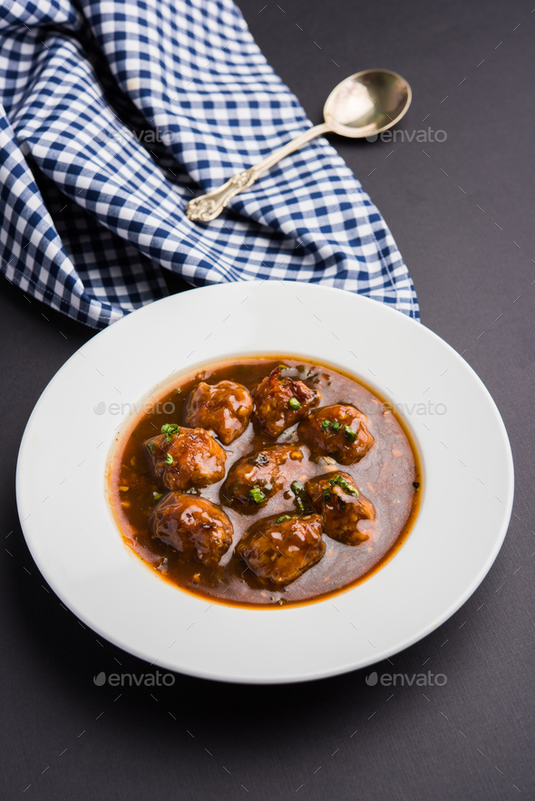 Gobi Manchurian dry or with gravy Stock Photo by stockimagefactory
