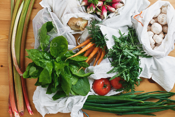 Zero waste grocery shopping concept,flat lay. - Stock Photo - Images