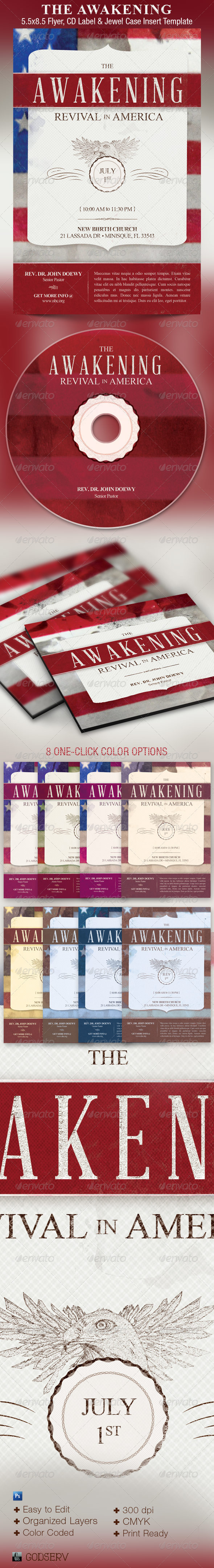Awakening Revival Church Flyer CD Template - Church Flyers