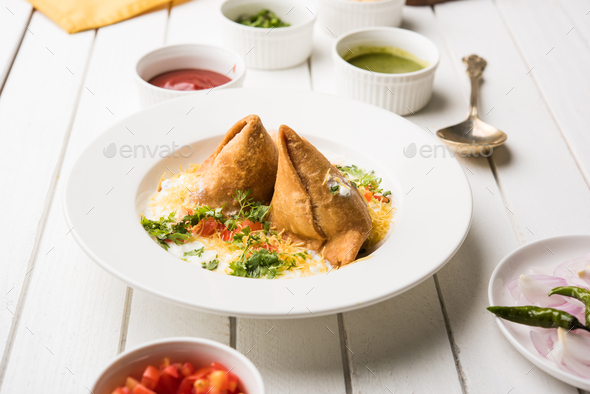 Dahi Samosa Chat Stock Photo by stockimagefactory | PhotoDune