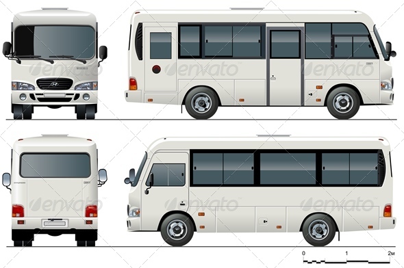 Vector small Bus - Man-made Objects Objects